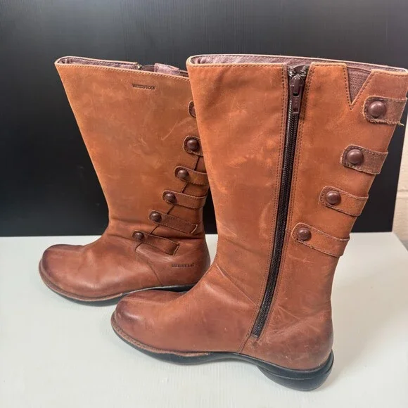 Merrell Tetra Launch Waterproof Cherry Brown Performance Footwear Size 7 Riding - Picture 4 of 7